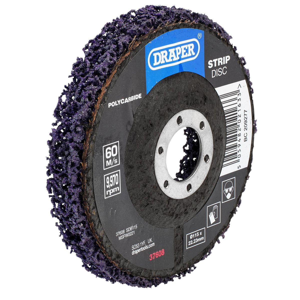 Polycarbide Strip Disc, 115mm, 22.23mm, 180 Grit, Purple: Model No. SDP115