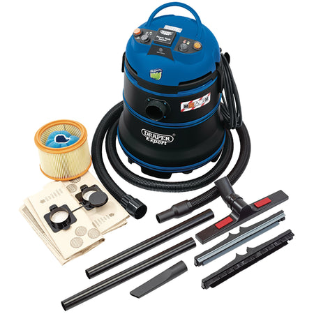 DRAPER Expert 35L 1200W 230V M-Class Wet and Dry Vacuum Cleaner : Model No.WDV35LMC