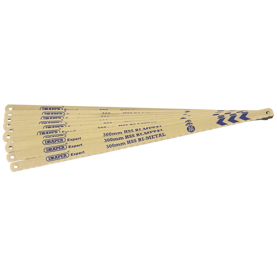 DRAPER Expert 10 x 300mm 32tpi Bi-Metal Hacksaw Blades: Model No.736/10