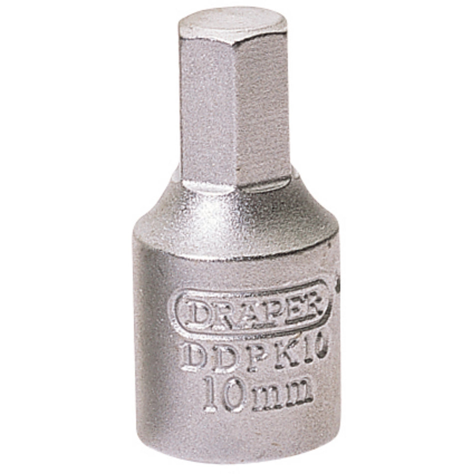 DRAPER 10mm Hexagon 3/8 Square Drive Drain Plug Key: Model No.DDPK10