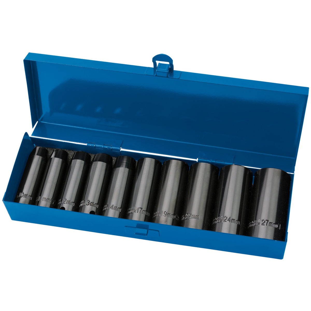 DRAPER Expert 10 piece 1/2in. Sq. Dr. Draper Expert HI-TORQ ; Metric Deep Impact Socket Set: Model No.410/10MMC