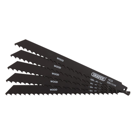 Reciprocating Saw Blades for Wood and Plastic Cutting, 225mm, 3tpi (Pack of 5): Model No. DS111K