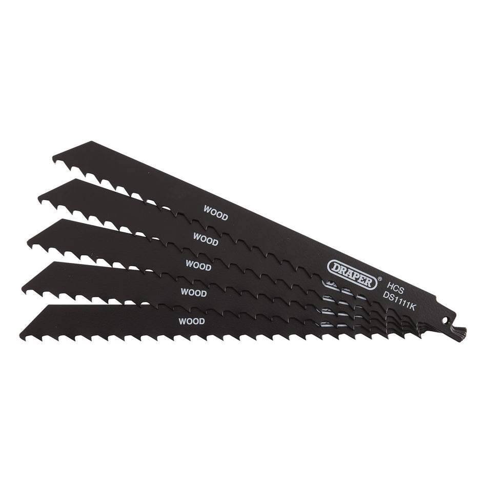 Reciprocating Saw Blades for Wood and Plastic Cutting, 225mm, 3tpi (Pack of 5): Model No. DS111K