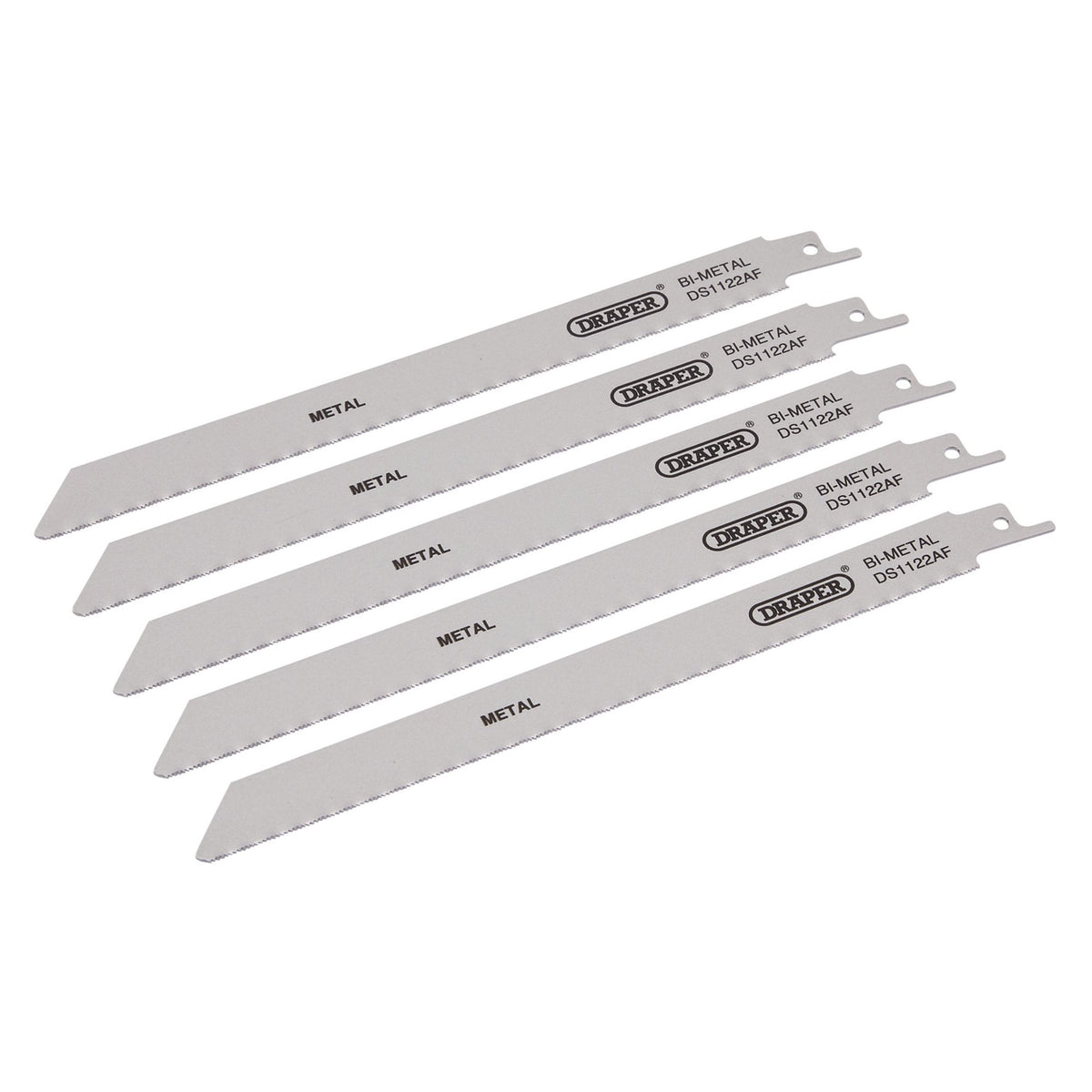 Bi-metal Reciprocating Saw Blades for Metal Cutting, 225mm, 24tpi (Pack of 5): Model No. DS1122AF