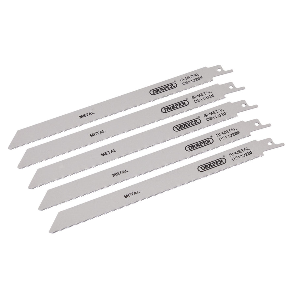 Bi-metal Reciprocating Saw Blades for Metal Cutting, 225mm, 14tpi (Pack of 5): Model No. DS1122BF