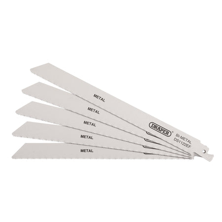 Bi-metal Reciprocating Saw Blades for Metal Cutting, 225mm, 18tpi (Pack of 5): Model No. DS1122EF