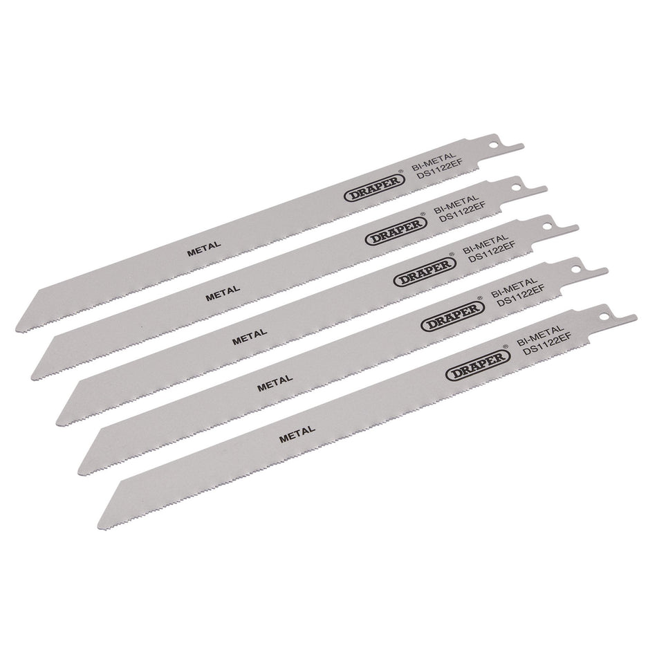 Bi-metal Reciprocating Saw Blades for Metal Cutting, 225mm, 18tpi (Pack of 5): Model No. DS1122EF