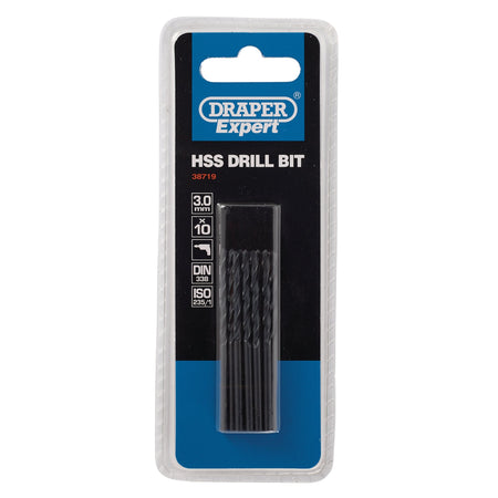 DRAPER Expert 3.0mm HSS Drills Card Of 10: Model No.H29MC
