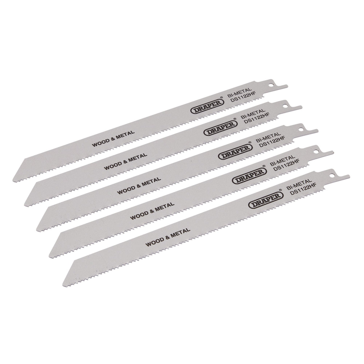 Bi-metal Reciprocating Saw Blades for Multi-Purpose Cutting, 225mm, 10tpi (Pack of 5): Model No. DS1122HF