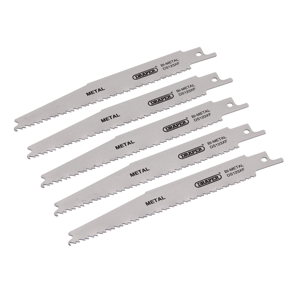 Bi-metal Reciprocating Saw Blades for Metal Cutting, 150mm, 8-14tpi (Pack of 5): Model No. DS123XF