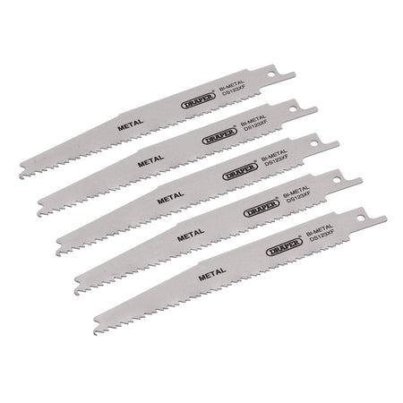 Bi-metal Reciprocating Saw Blades for Metal Cutting, 150mm, 8-14tpi (Pack of 5): Model No. DS123XF