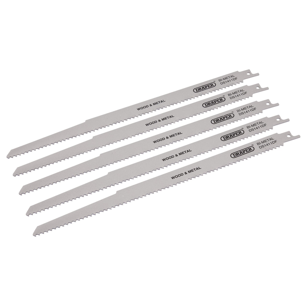 Bi-metal Reciprocating Saw Blades for Multi-Purpose Cutting, 300mm, 6tpi (Pack of 5): Model No. DS1411DF