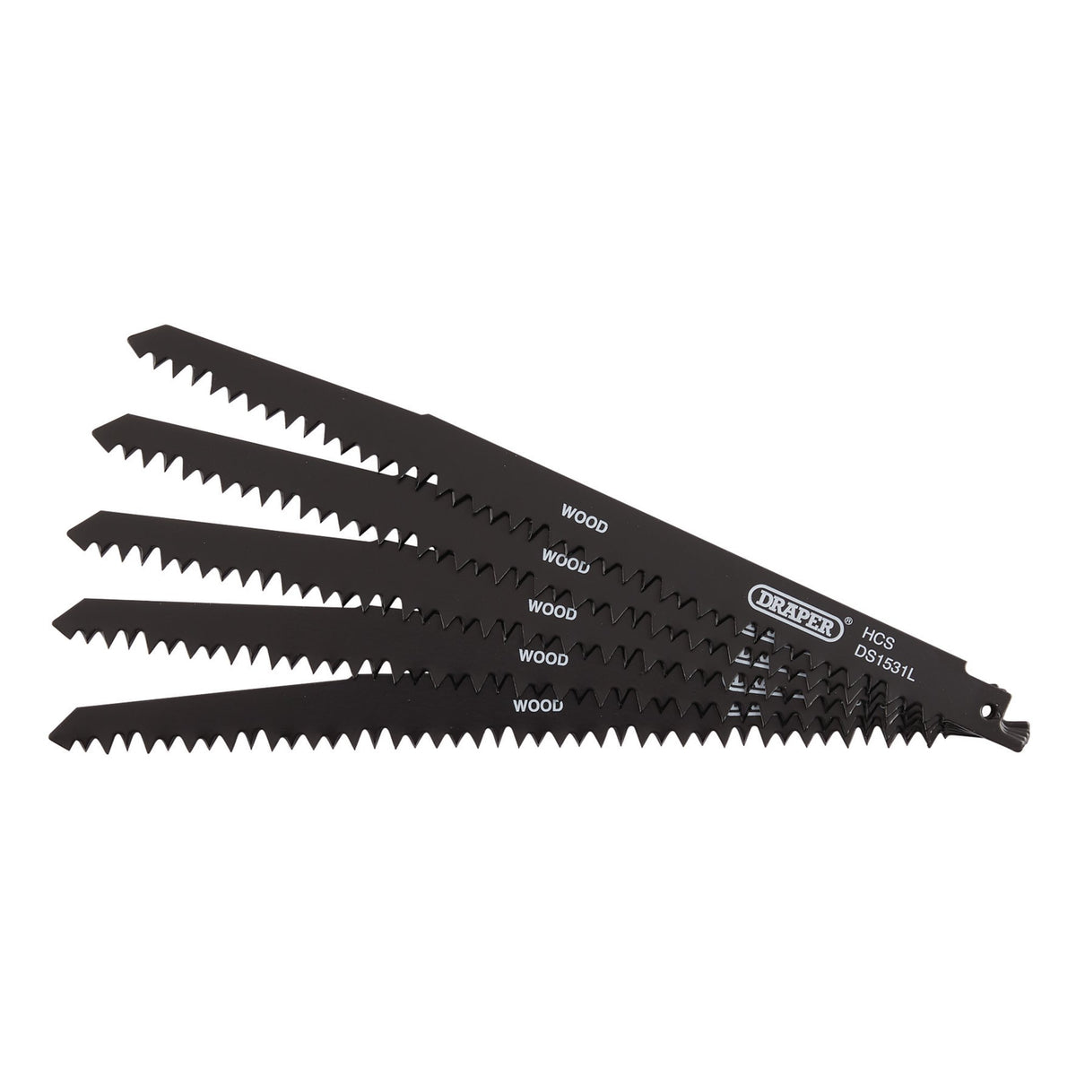 Reciprocating Saw Blades for Wood Cutting, 240mm, 5tpi (Pack of 5): Model No. DS1531L