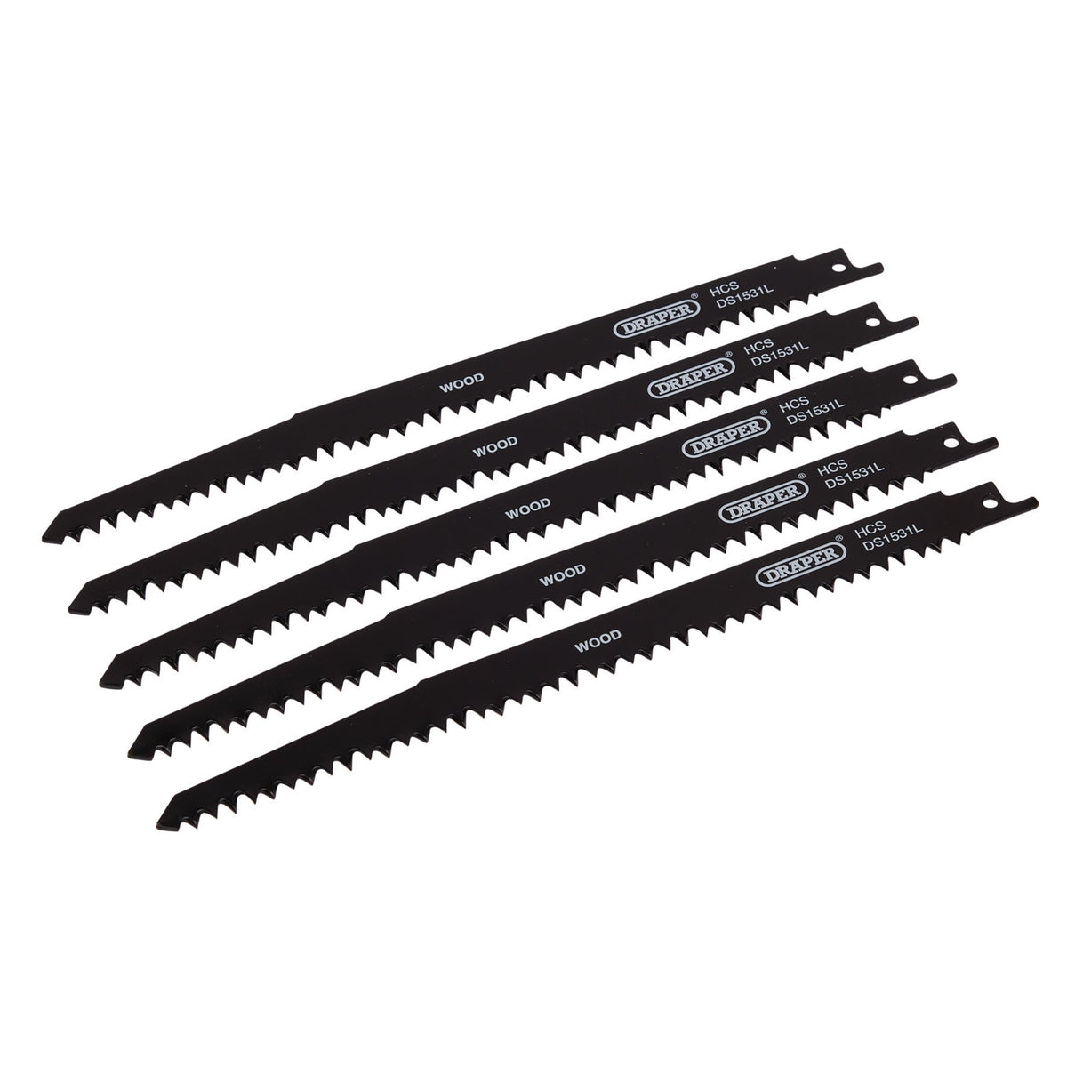 Reciprocating Saw Blades for Wood Cutting, 240mm, 5tpi (Pack of 5): Model No. DS1531L