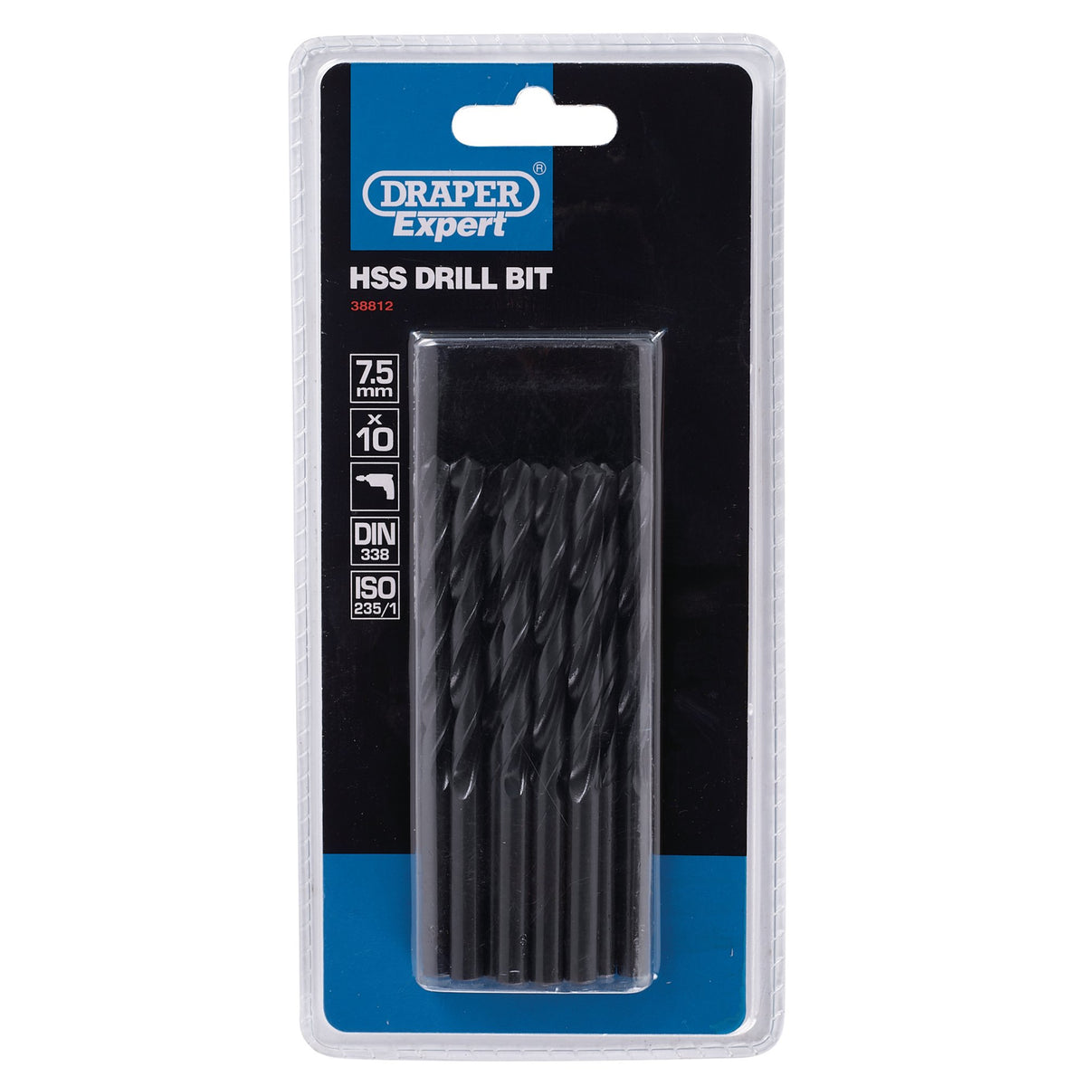 DRAPER Expert 7.5mm HSS Drills Card Of 10: Model No.H29MC