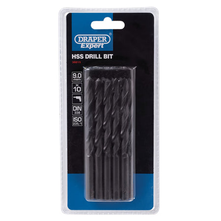 DRAPER Expert 9.0mm HSS Drills Card Of 10: Model No.H29MC