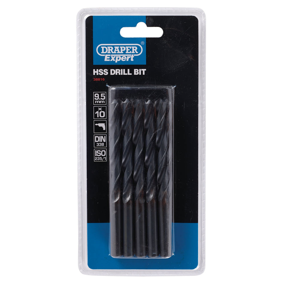 DRAPER Expert 9.5mm HSS Drills Card Of 10: Model No.H29MC