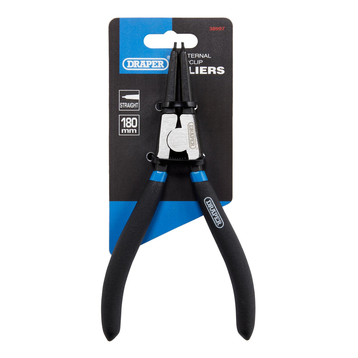 DRAPER 180mm Straight Tip External Circlip Pliers: Model No.49/EXT