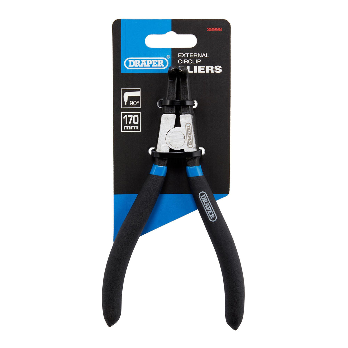 DRAPER 170mm 90deg; Degree Tip External Circlip Pliers: Model No.49/EXT
