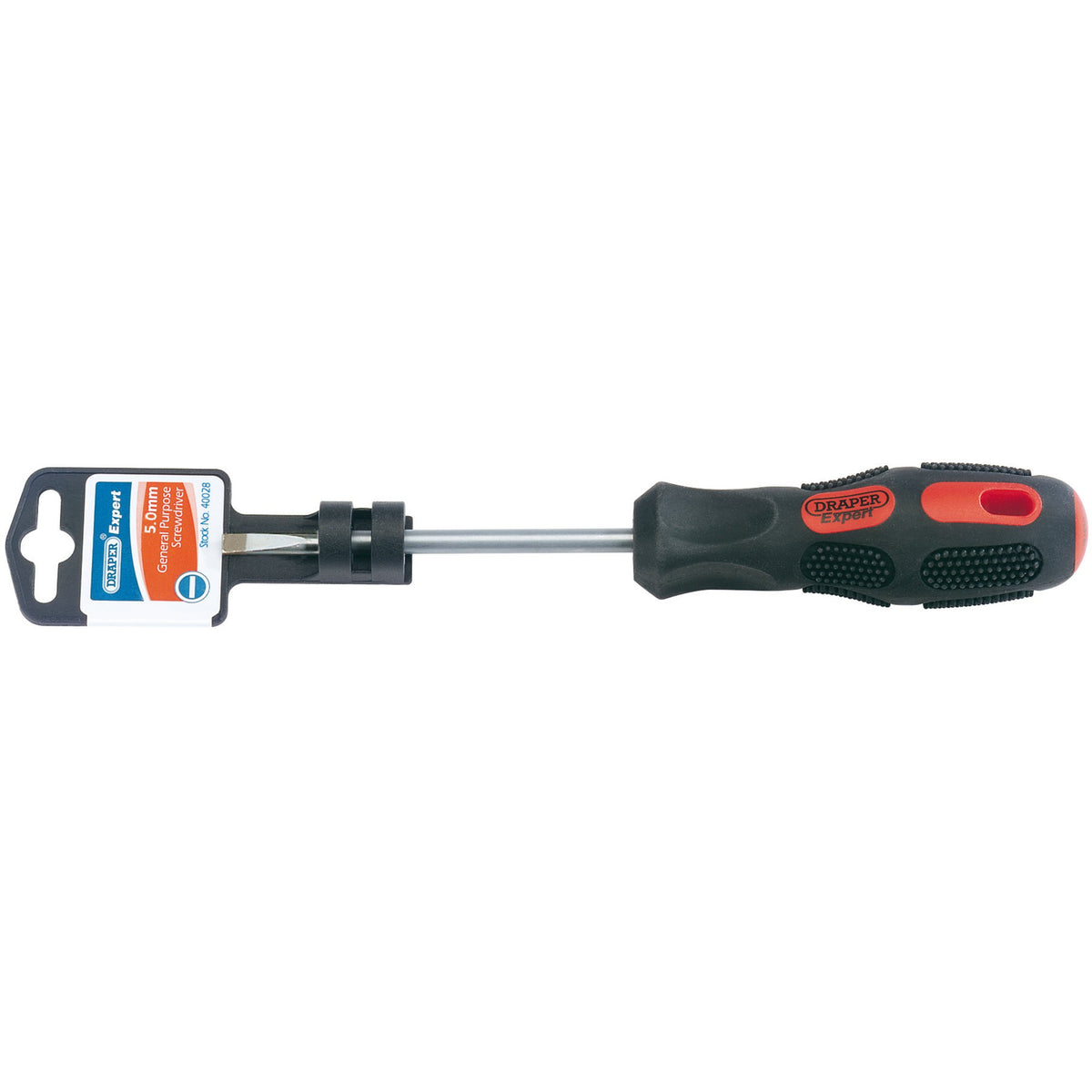 DRAPER Expert 5mm x 100mm Plain Slot Parallel Tip Screwdriver (Display Packed): Model No.970P