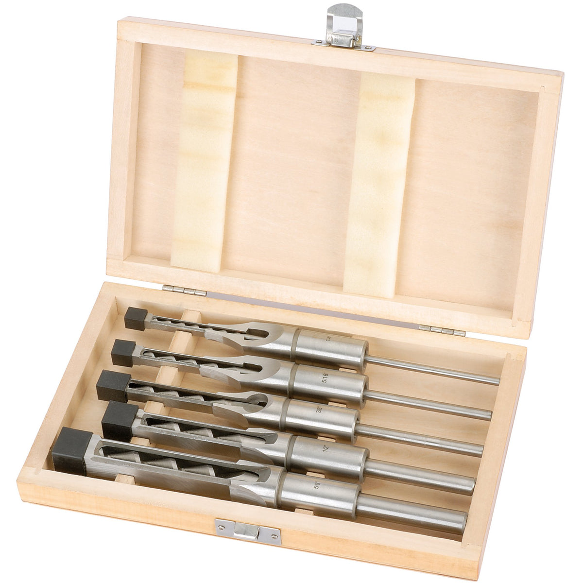 DRAPER 5 Piece Hollow Square Mortice Chisel and Bit Set: Model No.AWM/5