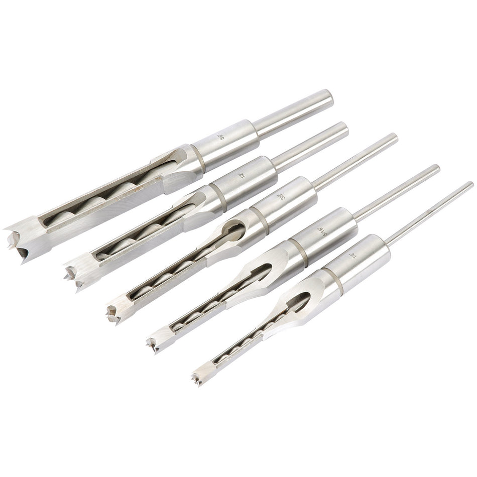 DRAPER 5 Piece Hollow Square Mortice Chisel and Bit Set: Model No.AWM/5