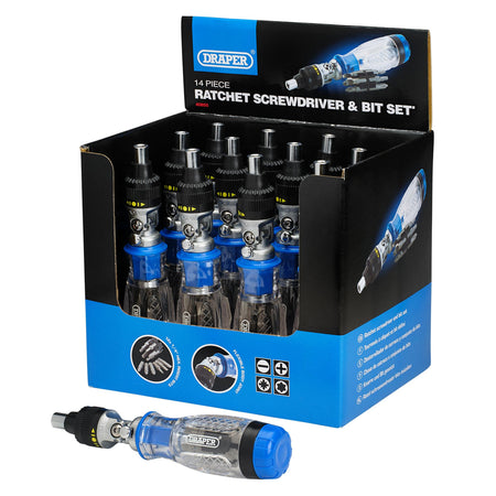 Ratcheting Screwdriver and Bit Set (14 piece): Model No. RD12D