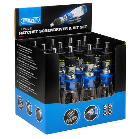 Ratcheting Screwdriver and Bit Set (14 piece): Model No. RD12D