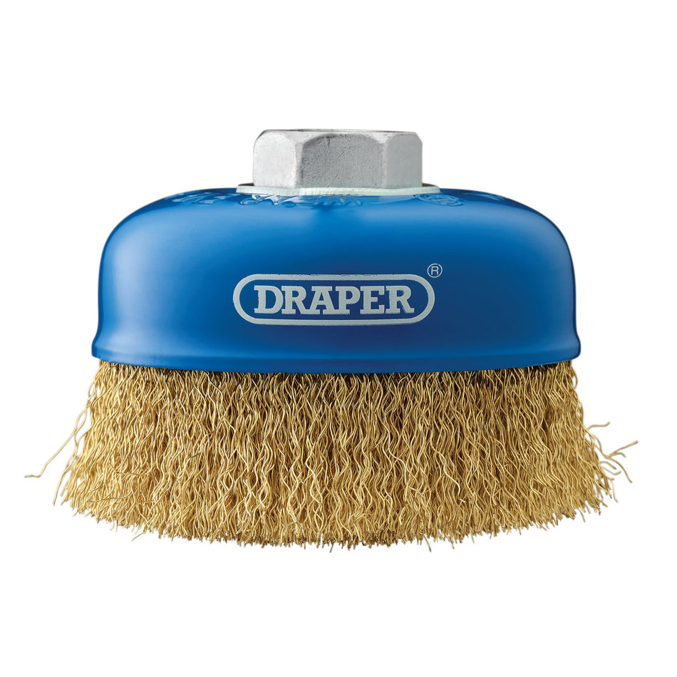 DRAPER 100mm x M14 Crimped Wire Cup Brush: Model No.CB100CP