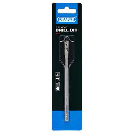DRAPER Expert 8.0mm Flat Wood Bit: Model No.FB100PB