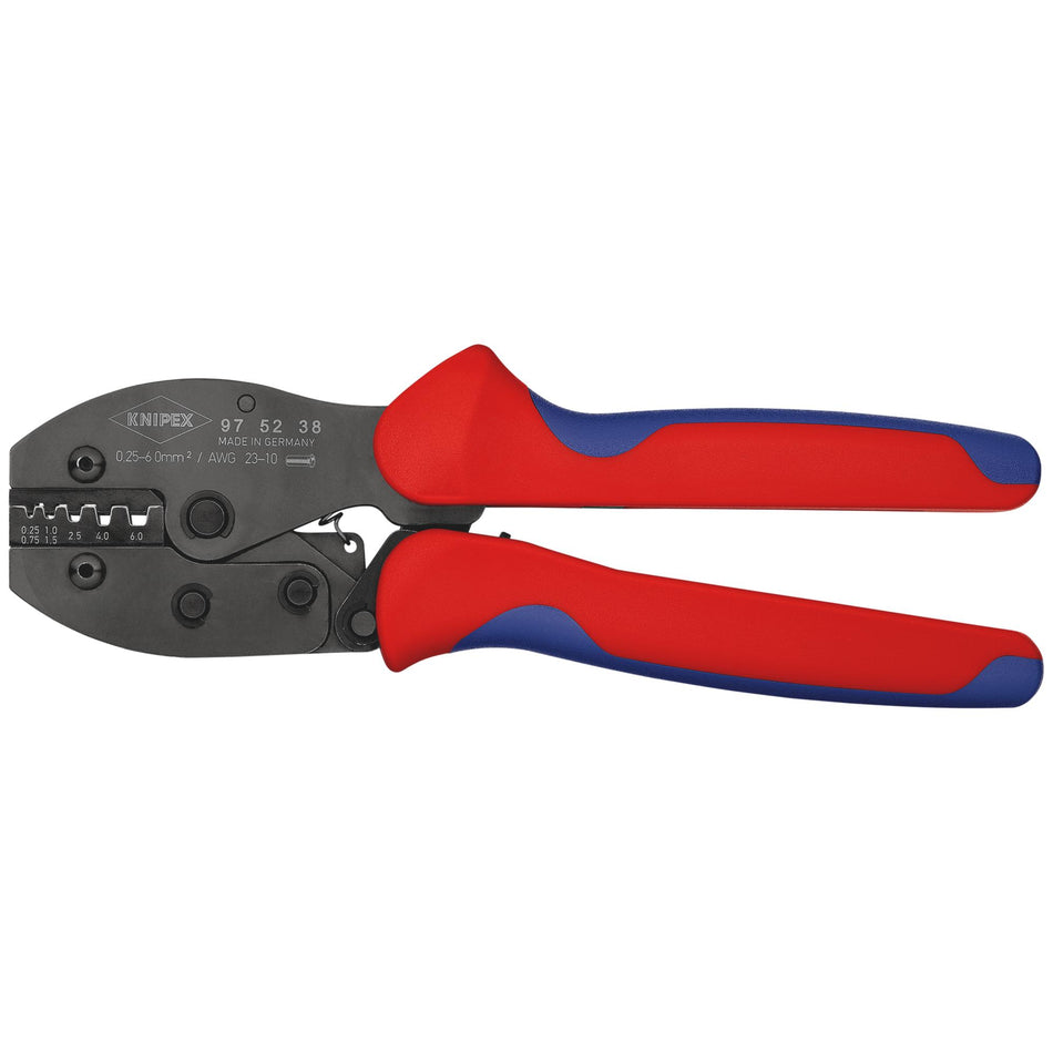 Knipex 220mm Preciforce Crimping Pliers - 0.25-6.0mm : Model No.97 52 38SB