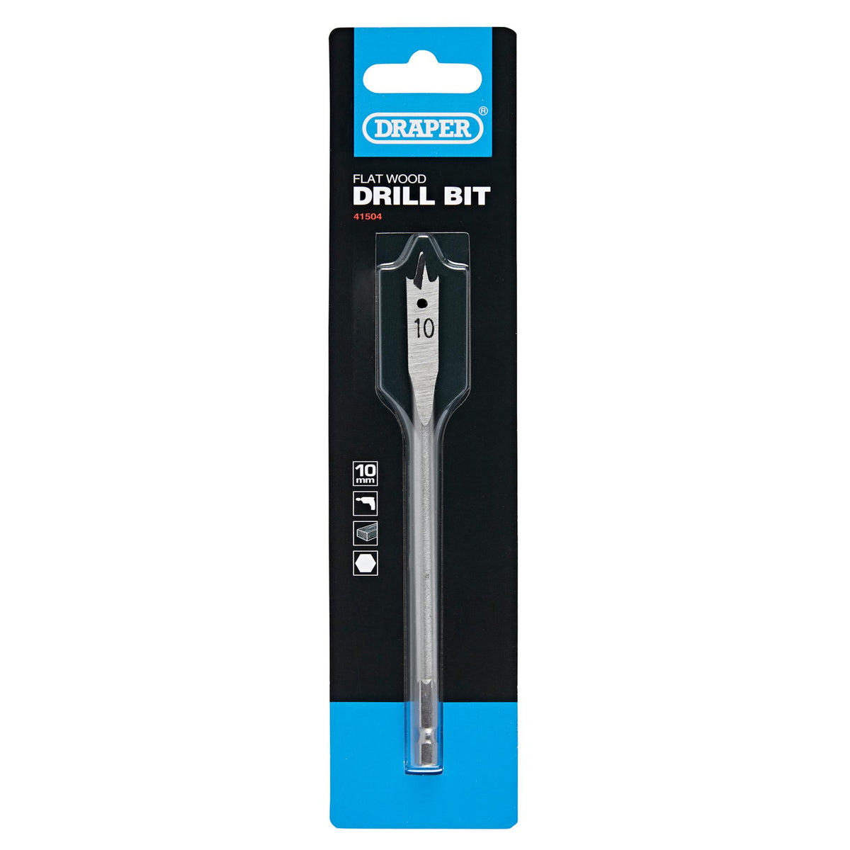 DRAPER Expert 10.0mm Flat Wood Bit: Model No.FB100PB