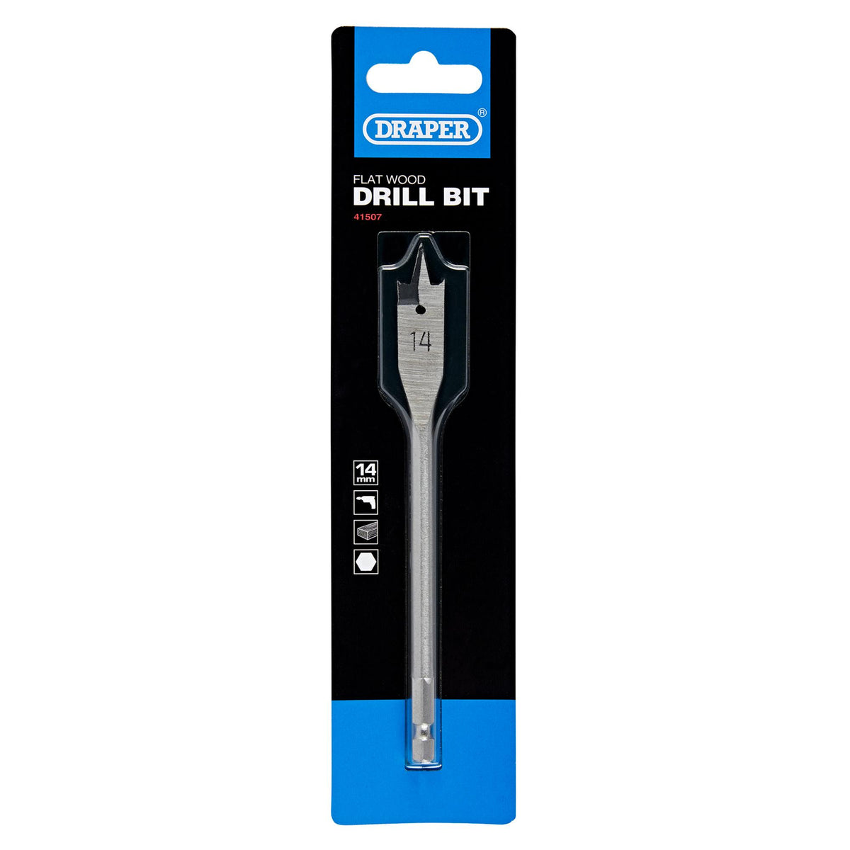 DRAPER Expert 14.0mm Flat Wood Bit: Model No.FB100PB