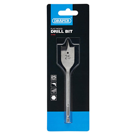DRAPER Expert 25.0mm Flat Wood Bit: Model No.FB100PB