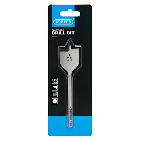 DRAPER Expert 35.0mm Flat Wood Bit: Model No.FB100PB