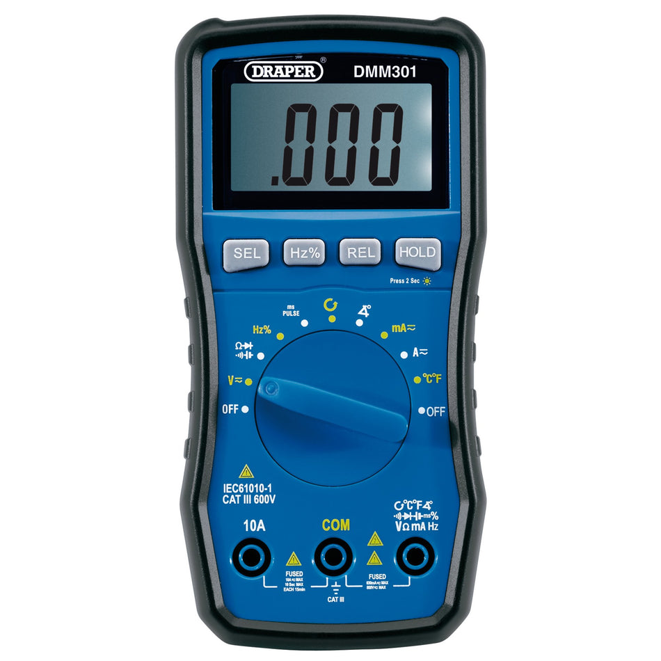 Automotive Digital Multimeter, 1 x Temperature Probe, 1 x Inductive Clamp : Model No. DMM301