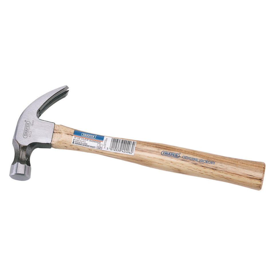 DRAPER 450G (16oz) Hickory Shaft Claw Hammer: Model No.6213