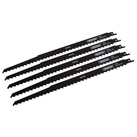 Reciprocating Saw Blades for Pruning & Coarse Wood & Plastic Cutting, 300mm, 3tpi (Pack of 5): Model No. DS1617K