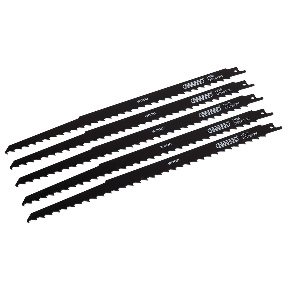 Reciprocating Saw Blades for Pruning & Coarse Wood & Plastic Cutting, 300mm, 3tpi (Pack of 5): Model No. DS1617K