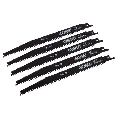 Reciprocating Saw Blades for Wood and Plastic Cutting, 200mm, 6-10tpi (Pack of 5): Model No. DS2345X