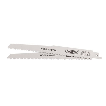 Bi-metal Reciprocating Saw Blades for Multi-Purpose Cutting, 200mm, 6-12tpi (Pack of 2): Model No. DS3456XF