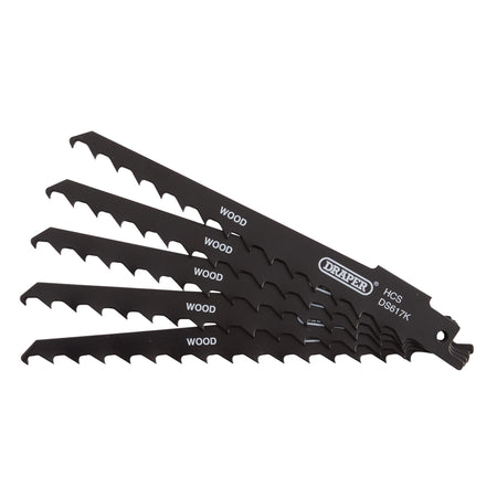 Reciprocating Saw Blades for Wood and Plastic Cutting, 150mm, 3tpi (Pack of 5): Model No. DS617K