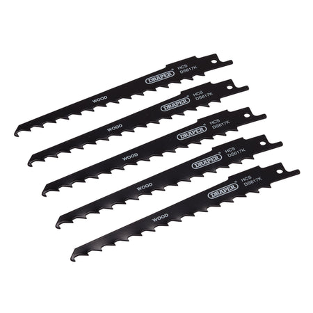 Reciprocating Saw Blades for Wood and Plastic Cutting, 150mm, 3tpi (Pack of 5): Model No. DS617K