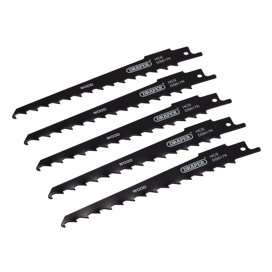 Reciprocating Saw Blades for Wood and Plastic Cutting, 150mm, 3tpi (Pack of 5): Model No. DS617K