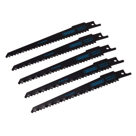 Bi-metal Reciprocating Saw Blades for Plaster Cutting, 150mm, 6tpi (Pack of 5): Model No. DS628DF