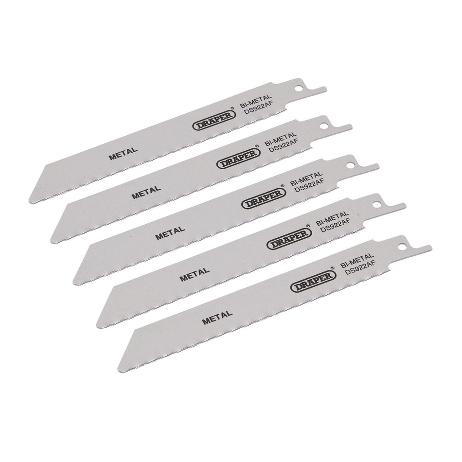 Bi-metal Reciprocating Saw Blades for Metal Cutting, 150mm, 24tpi (Pack of 5): Model No. DS922AF