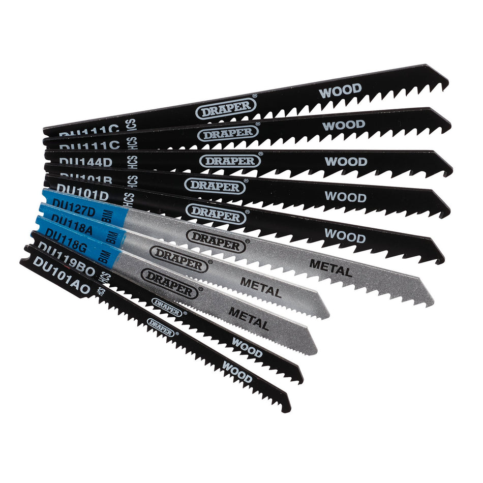 Assorted BIM and HCS Jigsaw Blade Set for Wood and Metal (10 Piece): Model No. JSBCU10B