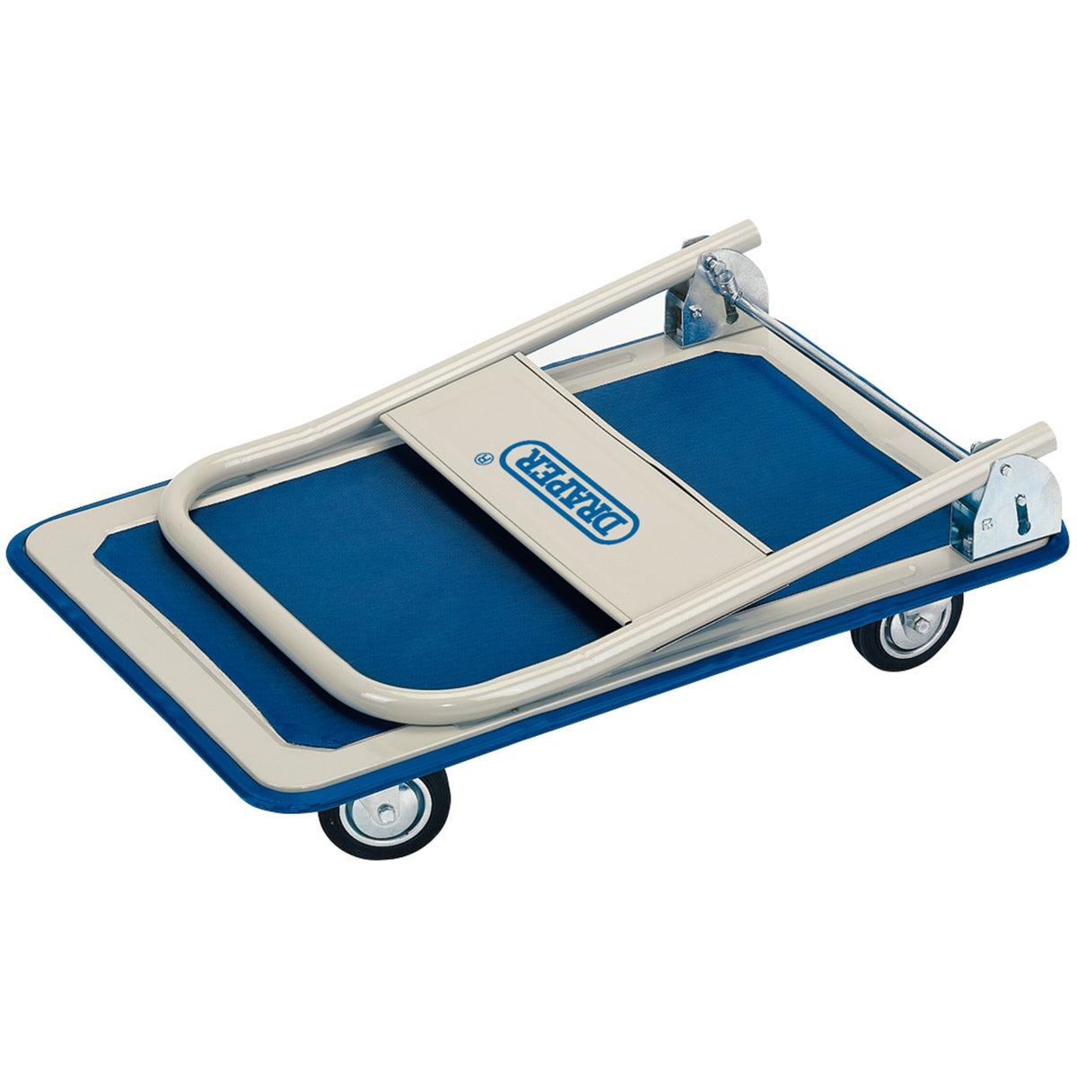 DRAPER 150kg Platform Trolley with Folding Handle - 630 x 480 x 850mm: Model No.FRT