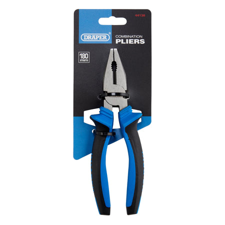 DRAPER 180mm Soft Grip Combination Pliers: Model No.1010
