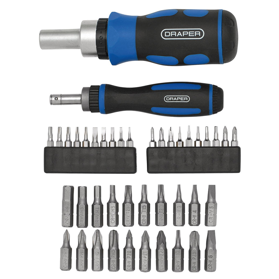 DRAPER 42 piece Ratchet Screwdriver and Bit Set: Model No.RBS42